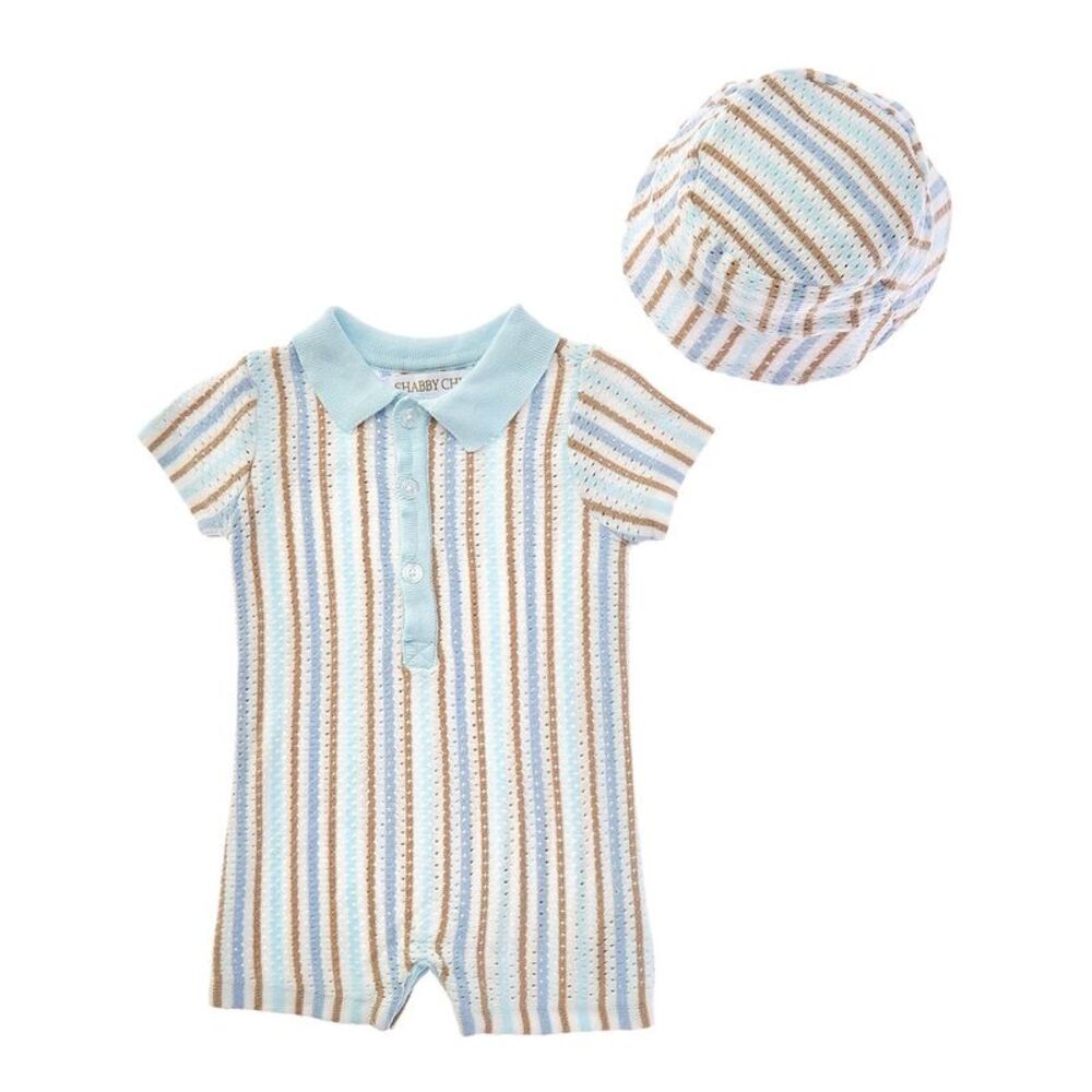 Shabby Chic Baby-Boys  2Pc Shortalls Set, Blue